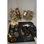 Mixed figurines and metalware by Owen Crafts, Lomond Ceramics and others