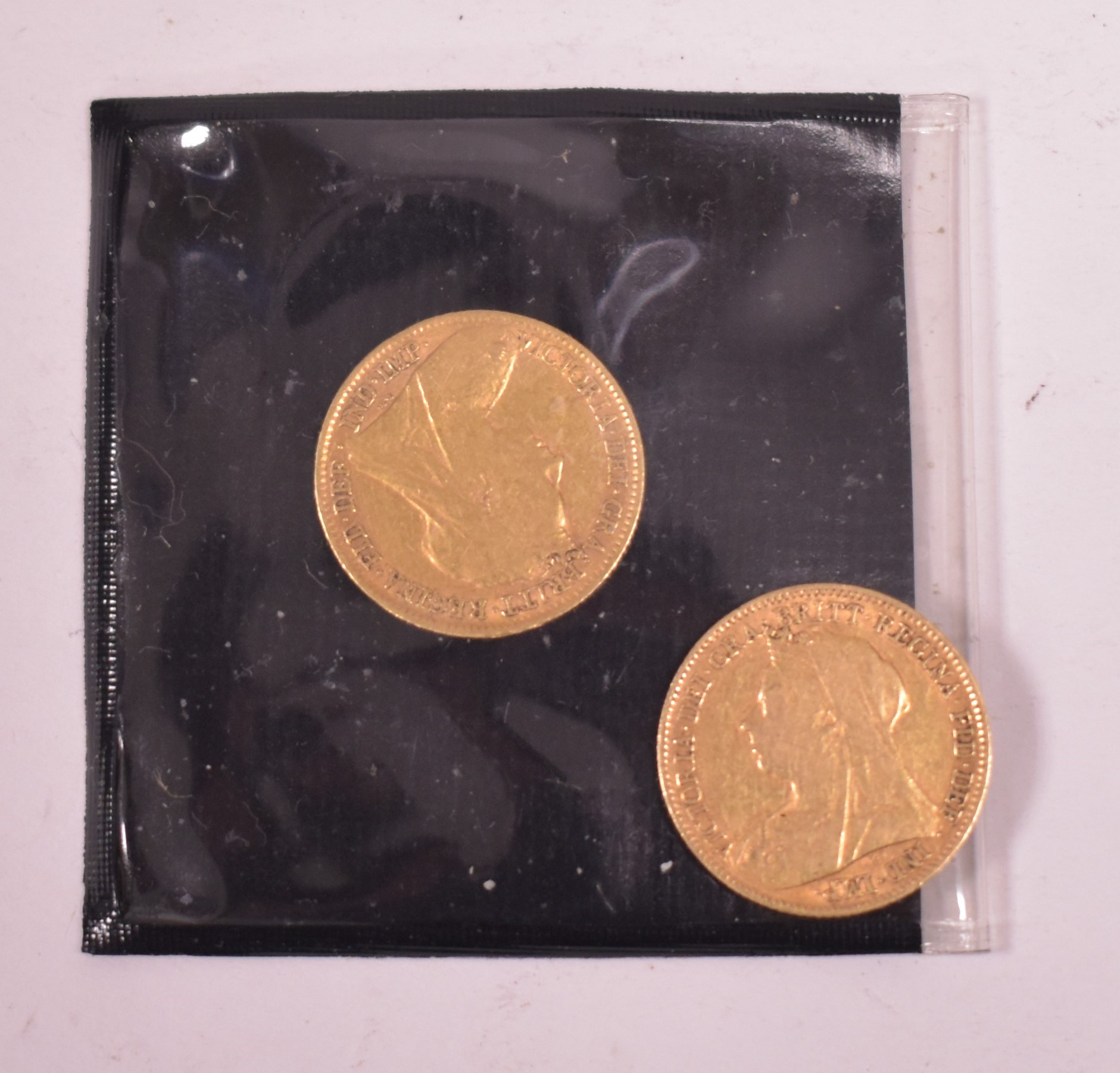 Two gold half sovereigns