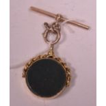Bloodstone set 9ct gold fob pendant