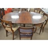 George III D-end dining table / Harlequin set of six chairs
