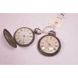 Two silver cased pocket watches