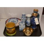 Mixed items including Cloisonne, Delft, Royal Doulton