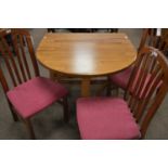 Oak dining table and three dining chairs
