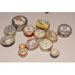 Pill boxes including Staffordshire and Limoges