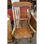 19th Century Ash and elm high back Windsor chair