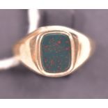 Bloodstone set signet ring