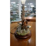 Border Fine Arts farming scene lamp