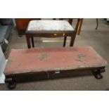Georgian style long footstool and another