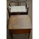 Edwardian mahogany piano stool and a commode
