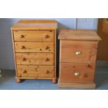 20th Century pine filing cabinet and a chest of drawers