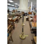 A 20th Century gilt and velvet standard lamp