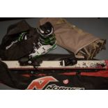 Skis, boots and camp bed