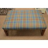 Modern tartan upholstered ottoman