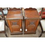 Pair of Edwardian mahogany bedside cabinets