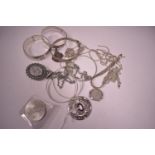 Selection of silver jewellery