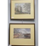 Two prints of watercolours of Morpeth