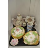 Mixed ceramics including Coalport, Wedgwood Maiolica and Limoges