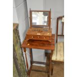 Regency rosewood side table and swing toilet mirror