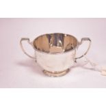 Silver two handled sugar bowl