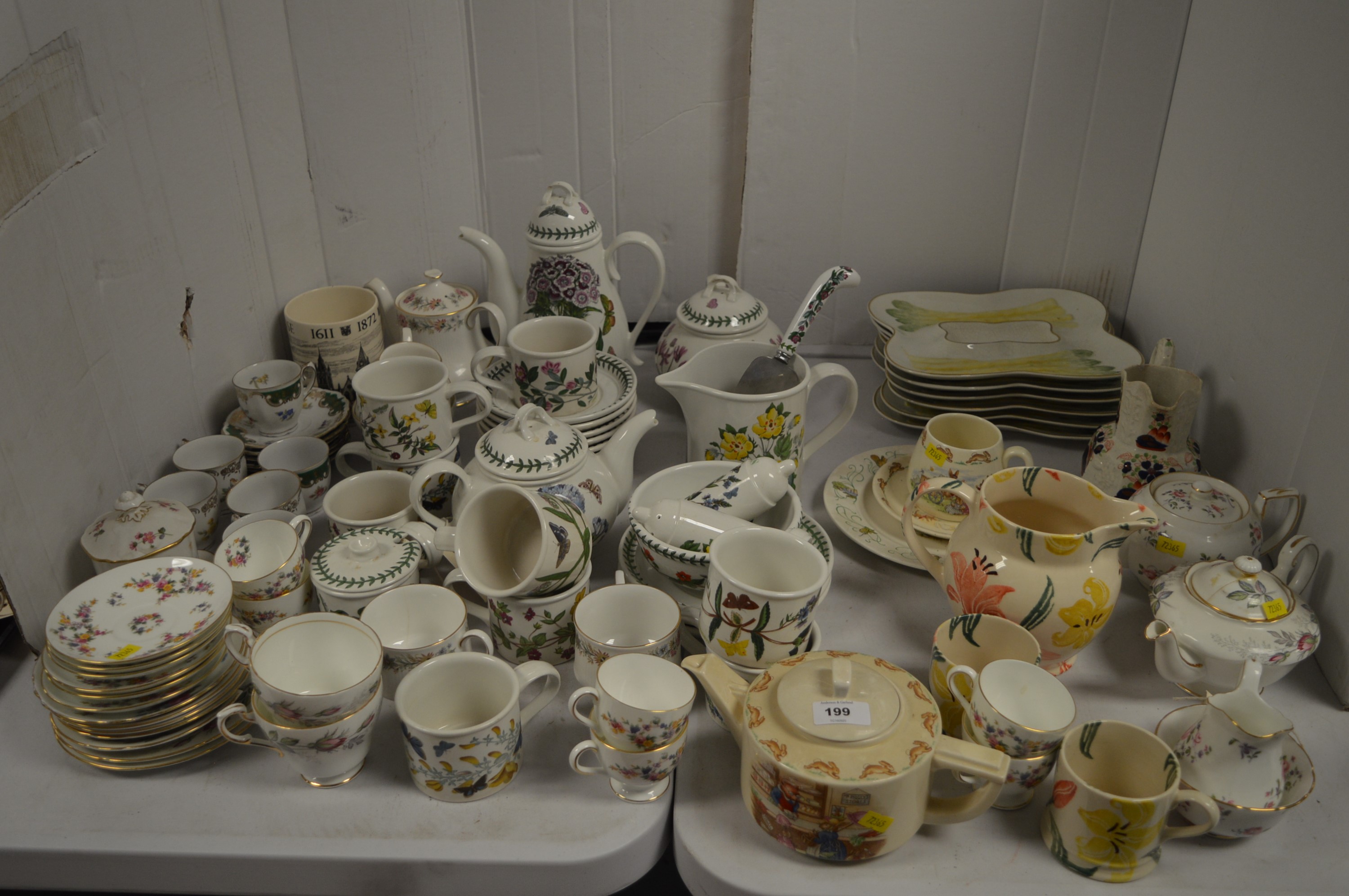 Mintons, Portmeirion, Royal Crown Derby, Masons and other china.