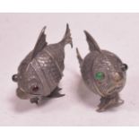 A pair of Spanish silver pepperettes