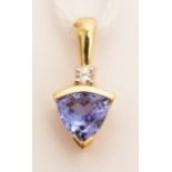 A tanzanite and diamond pendant