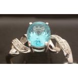 Apatite and diamond ring