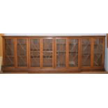 20th Century oak breakfront bookcase