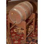 Oak wine barrel with stand