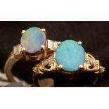 Two opal doublet rings