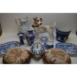 Mixed china and footstools