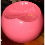 Modern pink fibreglass ball stool