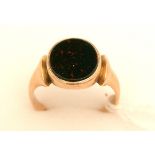 A bloodstone signet ring