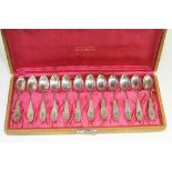 Twelve American silver coffee spoons