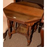 Victorian walnut octagonal occasional table