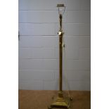 20th Century brass standard lamp