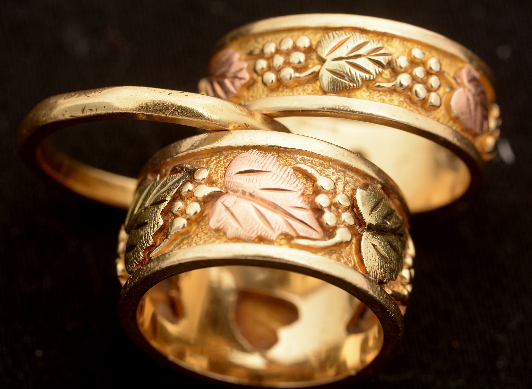 Three gold rings