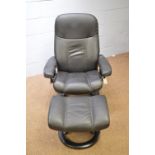 Ekornes 'Stressless' reclining armchair and footstool