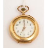 14ct yellow gold cased Swiss fob watch