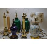 Assorted modern table lamps