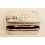 A silver snuff box