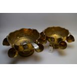 Two brass punch bowls