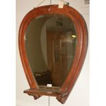 20th Century mahogany horseshoe shaped mirror