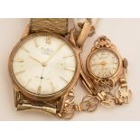 Two 9ct gold wristwatches