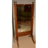 An Edwardian cheval mirror