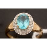 Apatite and diamond ring