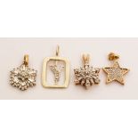 Four diamond pendants
