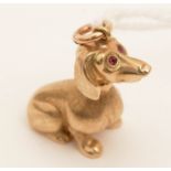 9ct gold dog pendant