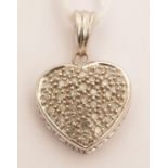 A diamond set heart shaped pendant