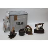 Bread bin and irons